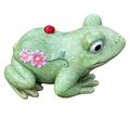 Frog With Lady Beetle & Flowers Garden Statue Ornament Figurine Home Decor