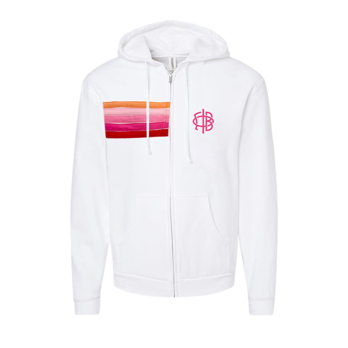 Gamma Phi Beta 5-Stripe Isa Full-Zip Hooded Sweatshirt