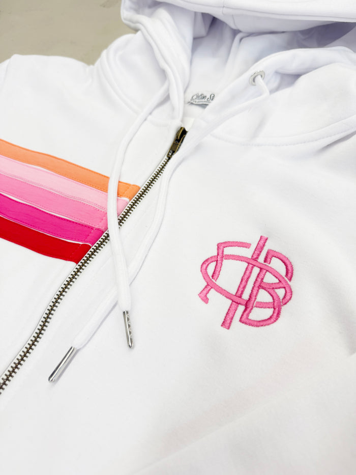 Gamma Phi Beta 5-Stripe Isa Full-Zip Hooded Sweatshirt