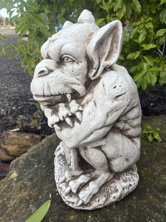Gargoyle With Shield ,Gargoyle with Sword Garden Statue Ornament 46 cm High