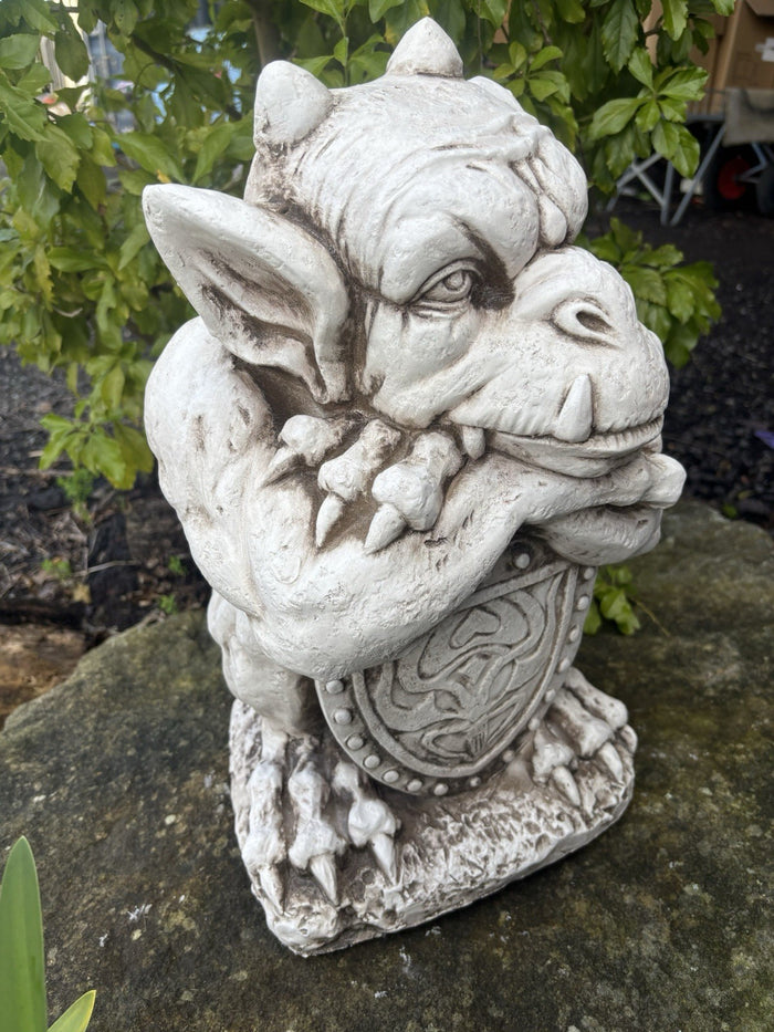 Gargoyle With Shield ,Gargoyle with Sword Garden Statue Ornament 46 cm High