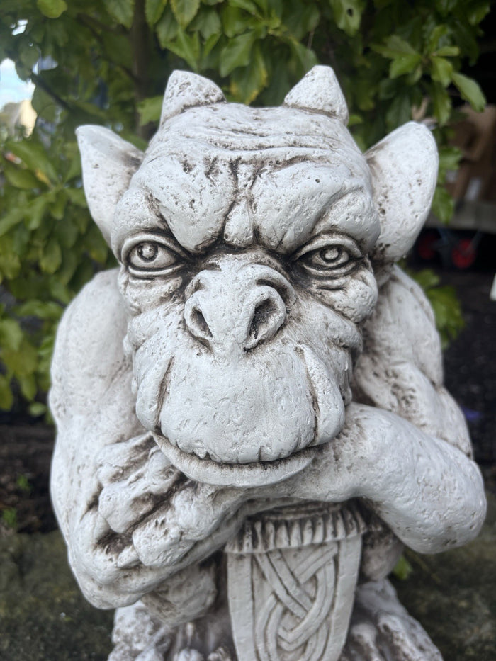 Gargoyle With Shield ,Gargoyle with Sword Garden Statue Ornament 46 cm High