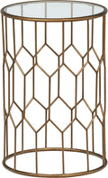Geometric Modern Glass End Table