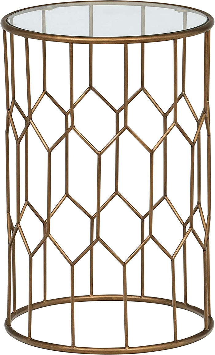 Geometric Modern Glass End Table