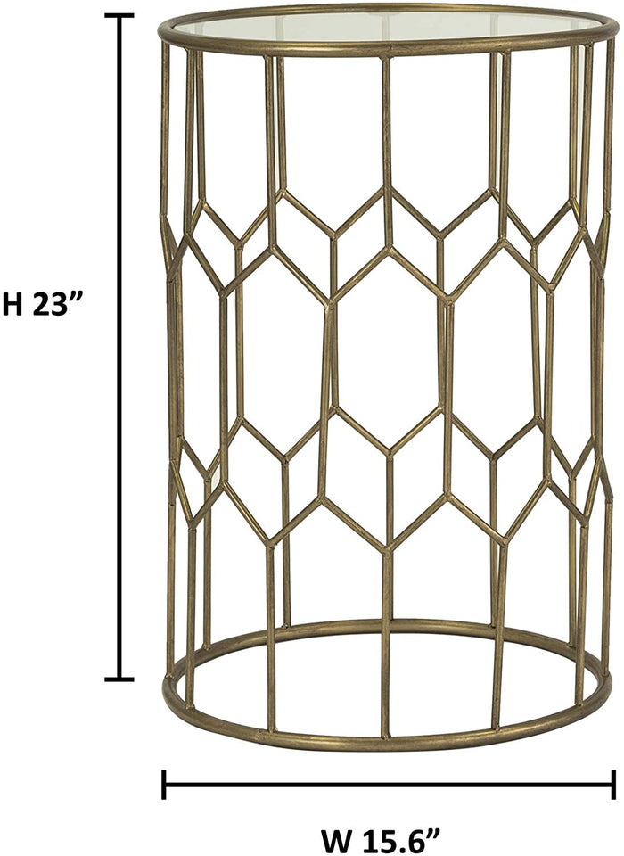 Geometric Modern Glass End Table