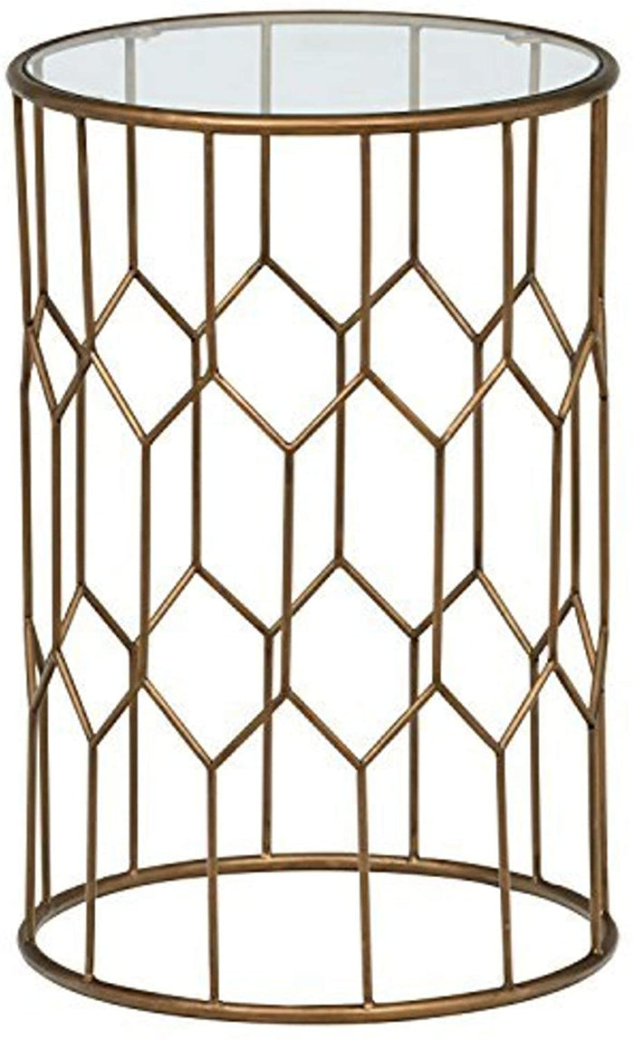 Geometric Modern Glass End Table