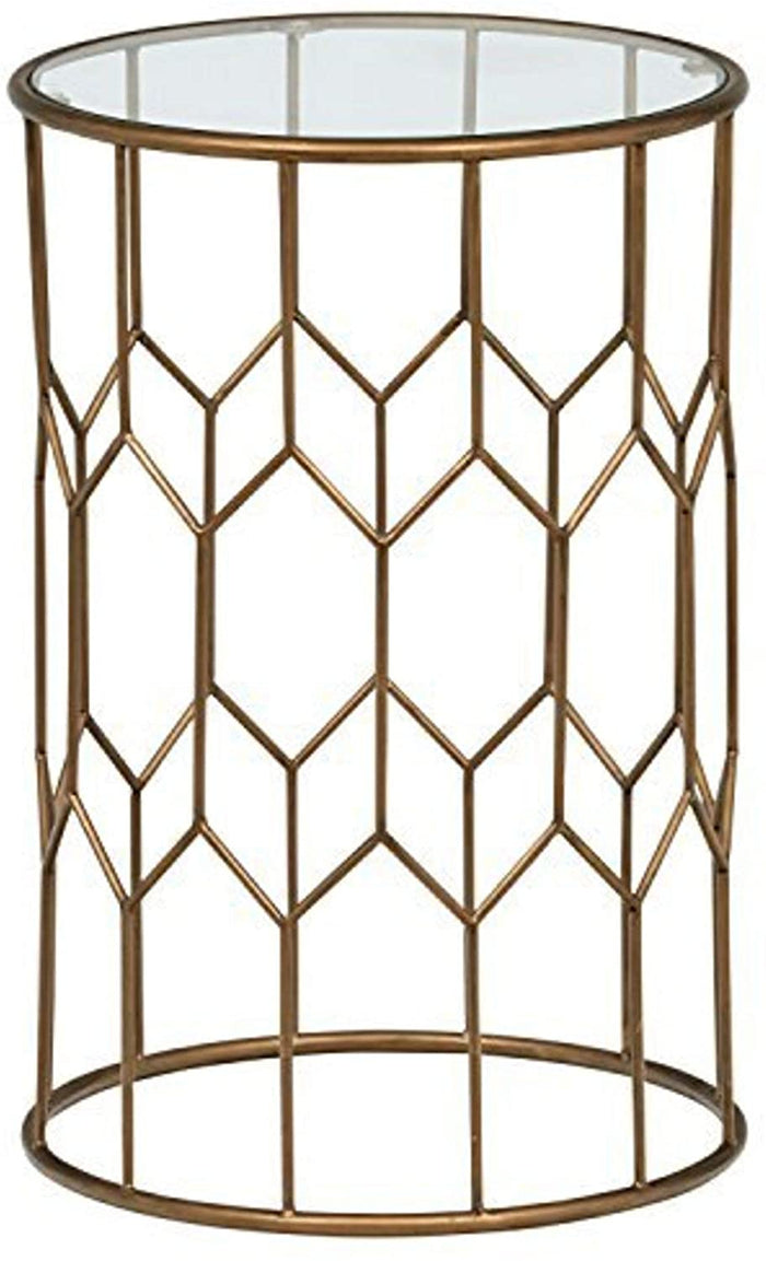 Geometric Modern Glass End Table