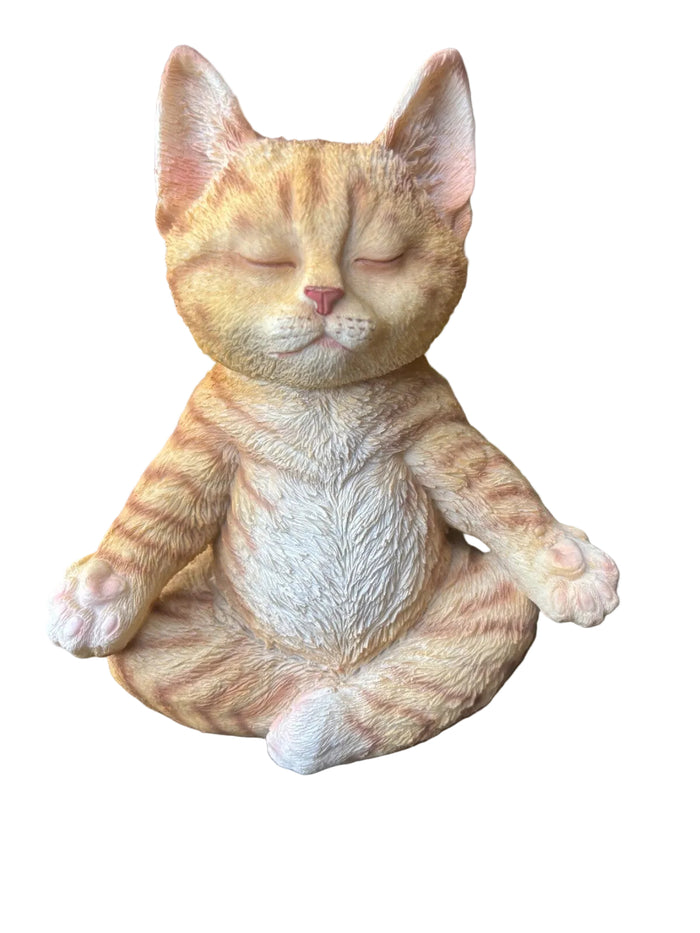 GINGER CAT FENGSHUI ANIMAL GARDEN STATUE ORNAMENT FIGURINE SCULPTURE MONEY BOX