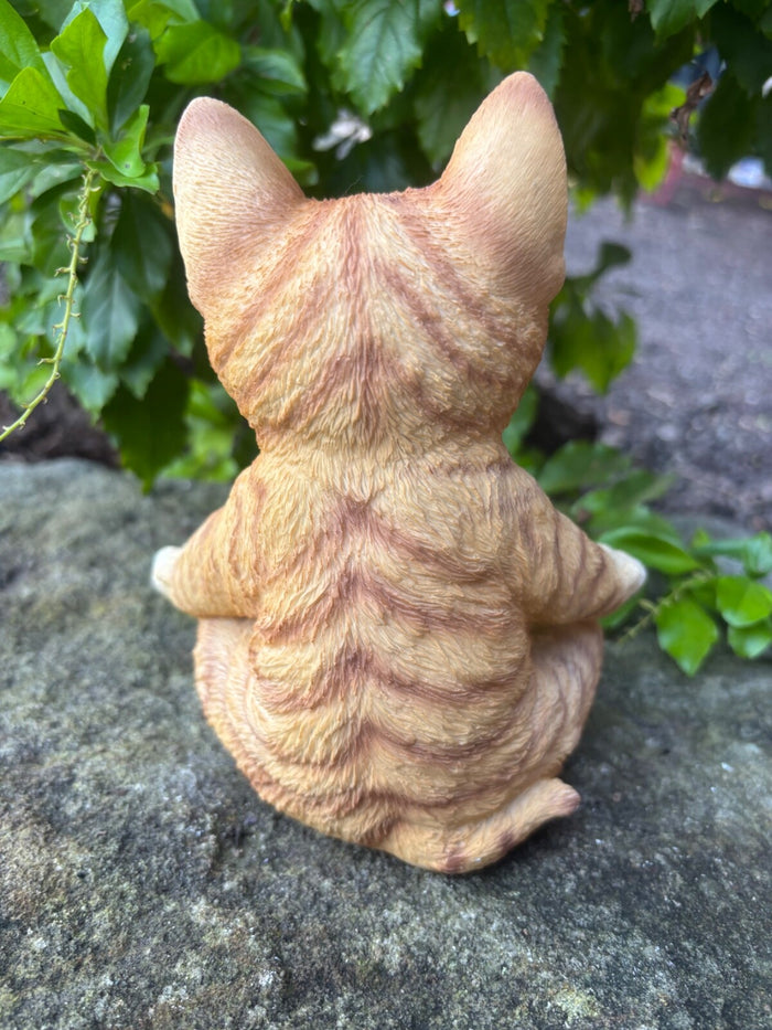 GINGER CAT FENGSHUI ANIMAL GARDEN STATUE ORNAMENT FIGURINE SCULPTURE MONEY BOX