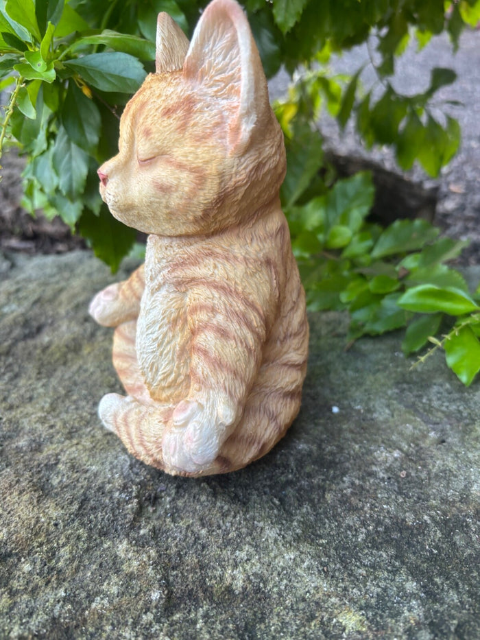 GINGER CAT FENGSHUI ANIMAL GARDEN STATUE ORNAMENT FIGURINE SCULPTURE MONEY BOX