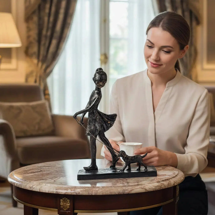 Girl & Dog figurine