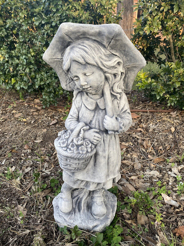Girl Holding Umbrella Garden Statue - Pick up only