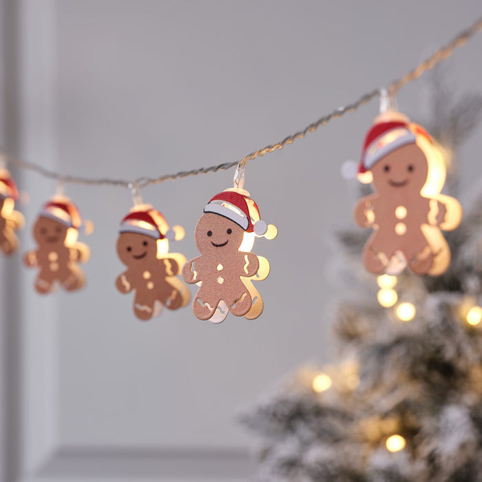 Glass Dome with Gingerbread LED String Lights