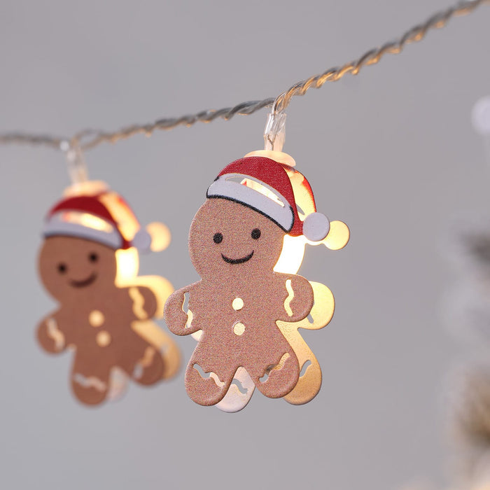 Glass Dome with Gingerbread LED String Lights
