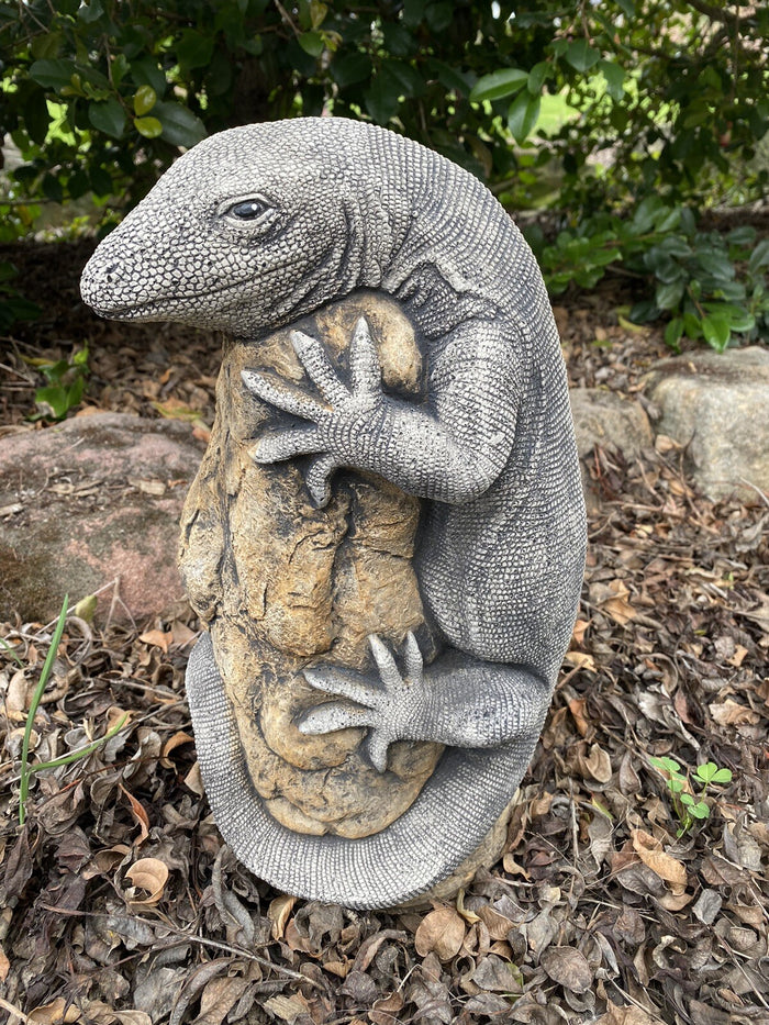 Goanna Lizard Rock Statue Ornament Animal Concrete Cement Garden Australian Made