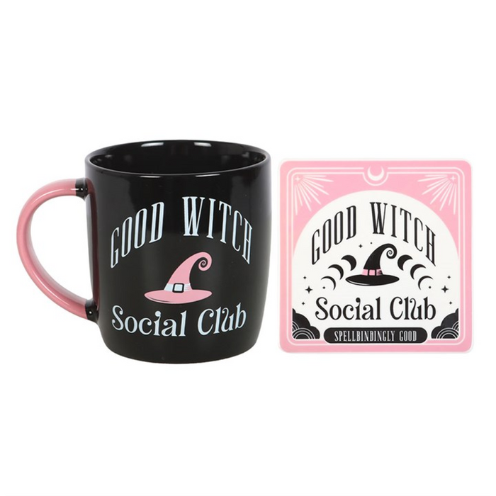 Good Witch Social Club Mug and Coaster Set