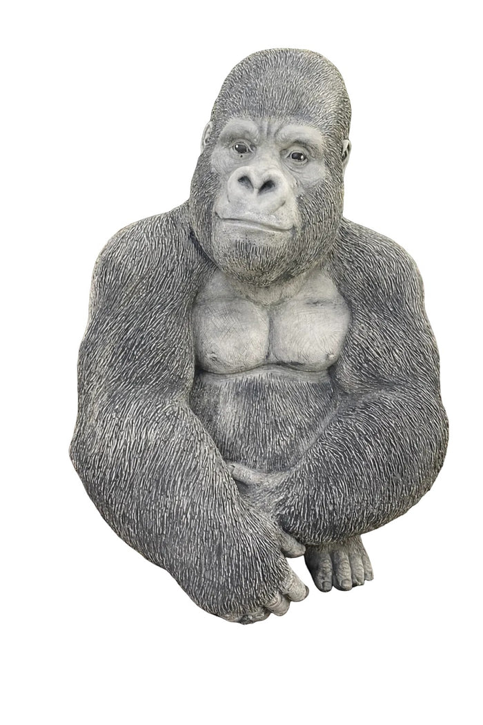 22nice4me Garden Statues hand-painted concrete gorilla ornament with a realistic matt finish for outdoor decor