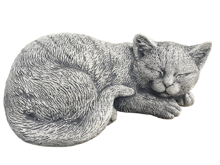 Grey Cat Statue Memorial Sleeping Kitten Animal Concrete Australian Made