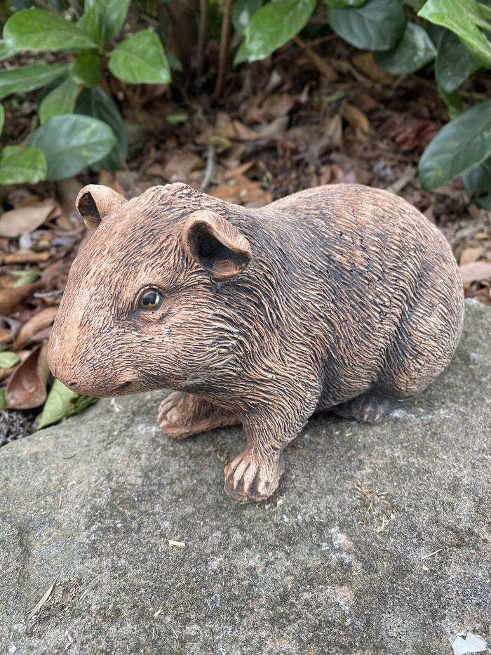 Guinea Pig Statue Ornament Farm Animal Concrete Garden Australian Made Brown