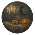 H123 Halloween Sign, Spell Book Sign, Metal Sign, Wreath Sign