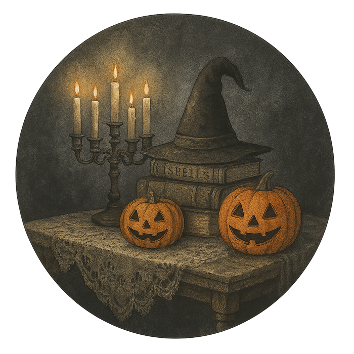 H123 Halloween Sign, Spell Book Sign, Metal Sign, Wreath Sign