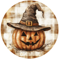 H124 Rustic Jack' O Lantern.  Halloween Sign, Metal Sign, Wreath Sign