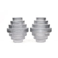 Halos of Grey - Glass Art Deco Vase Set of 2