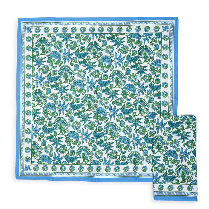 HAMPTON FLORAL BLOCK PRINT NAPKIN SET, SET OF 4