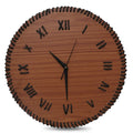 Handcrafted Wooden Wall Clock with Roman Numerals | Rustic Thread Design Wall Clock | Rose Wood Finish by Venlay Wood