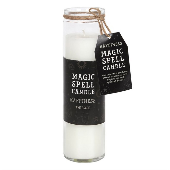 Happiness White Sage Magic Spell Tube Candle