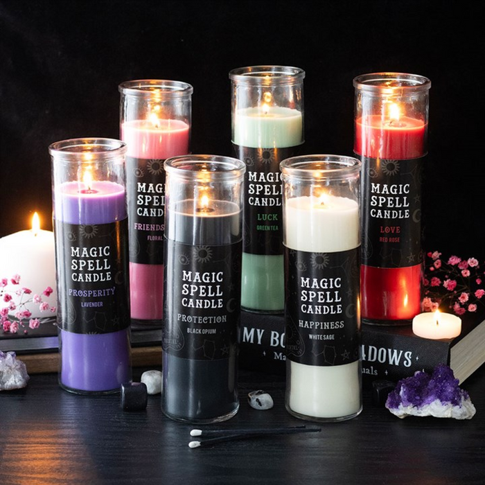 Happiness White Sage Magic Spell Tube Candle