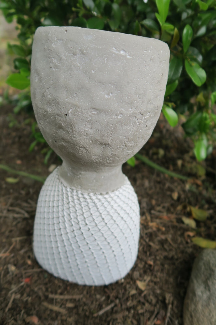 HEAD POT PLANT PLANTER WITH MESH LOOK SUCCULENT GARDEN FEATURE SET OF 2 LARGE