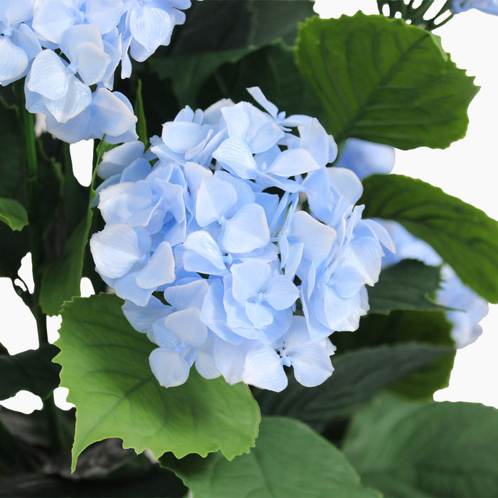 Artificial hydrangea shrub blue flowers