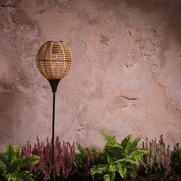 Hygge Wicker Style Solar Stake Light