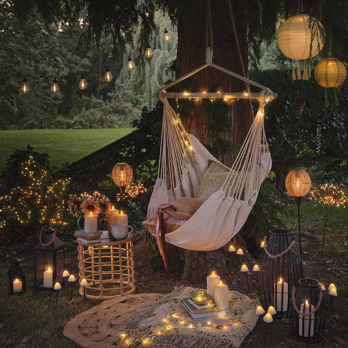 Hygge Wicker Style Solar Stake Light