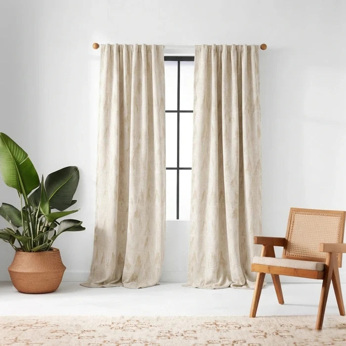 Icicles Latte Jacquard Curtain