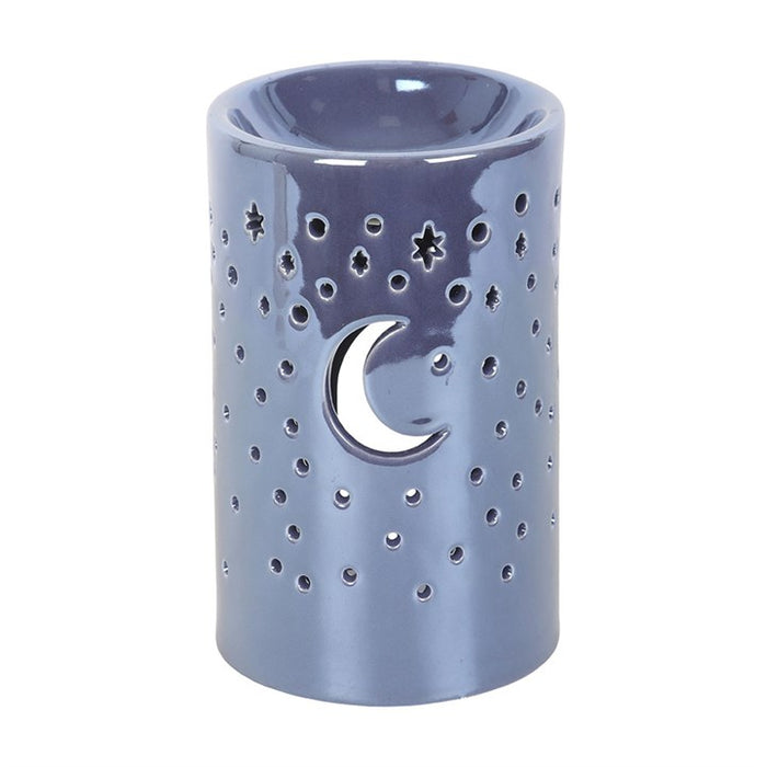 Iridescent Purple Moon Pillar Oil Burner and Wax Warmer