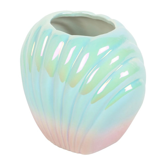 Iridescent Shell Flower Vase
