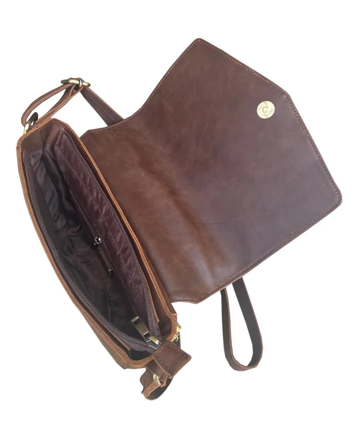 Isolde Tooled Leather Crossbody Satchel