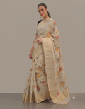 Ivory Floral  Silk Saree