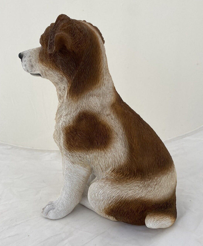 JACK RUSSELL SITTING STATUE PUPPY DOG MEMORIAL ANIMAL GARDEN ORNAMENT LARGE