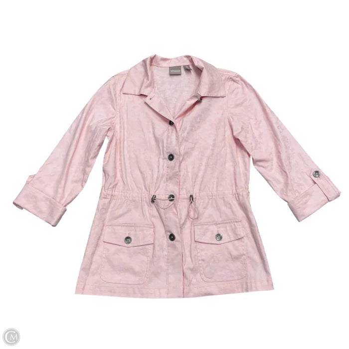Jacket Shirt By Chicos In Pink, Size: S