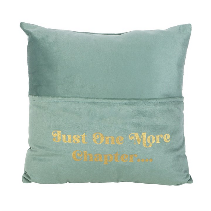 Just One More Chapter Cushion with Book Pocket