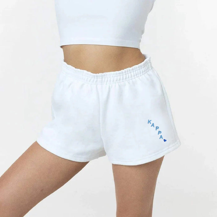 Kappa Kappa Gamma Fleece Claire Shorts - White
