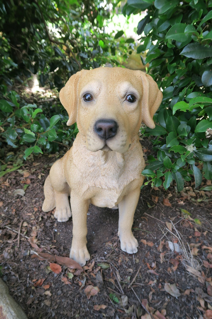 LABRADOR SITTING DOG PUPPY GIUDE DOG ANIMAL GARDEN STATUE ORNAMENT MEMORIAL