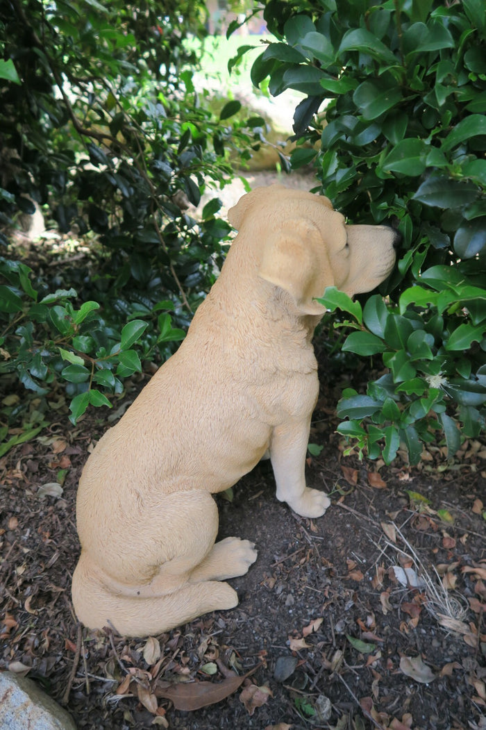 LABRADOR SITTING DOG PUPPY GIUDE DOG ANIMAL GARDEN STATUE ORNAMENT MEMORIAL