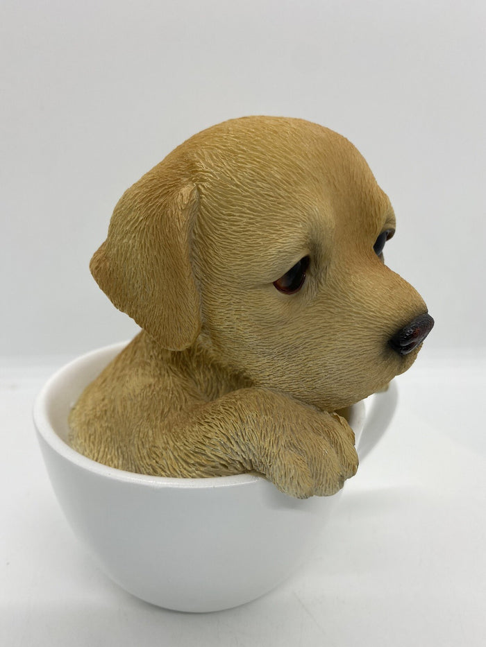 LABRADOR TEACUP PUPPY GIUDE DOG ANIMAL GARDEN STATUE ORNAMENT MEMORIAL