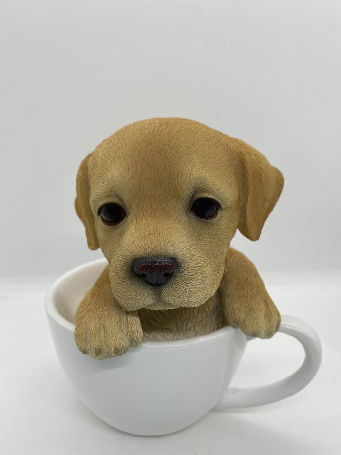 LABRADOR TEACUP PUPPY GIUDE DOG ANIMAL GARDEN STATUE ORNAMENT MEMORIAL