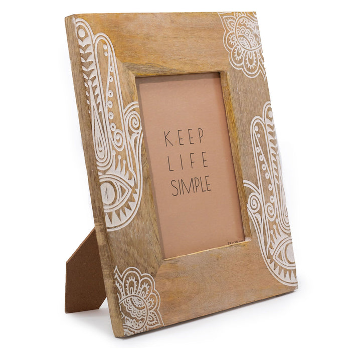 Large Mango Wood Picture Frame (for 13x18cm) 28x23x2cm - Hansa - White