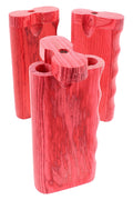 Large 4″ red grip dugout case for one-hitter setups; textured hold for portable dry herb sessions; dugout only, cigarette bat sold separately.